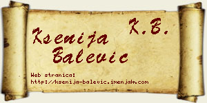 Ksenija Balević vizit kartica